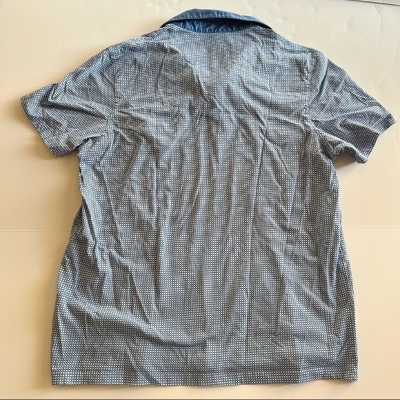 Men's Ted Baker London T-shirt Pocket Polo In Geometric Blue & White Print Sz 5 - Picture 5 of 9